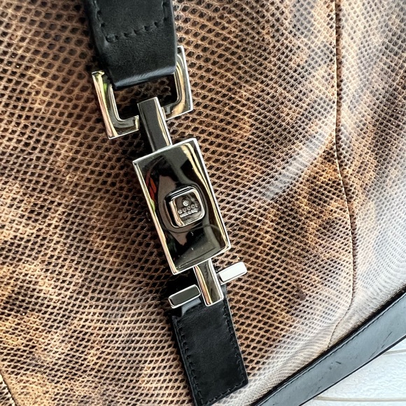 GUCCI vintage Jackie piston-lock snakeskin shoulder bag - Picture 7 of 9